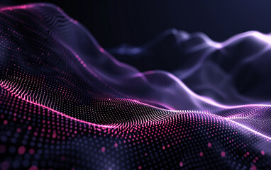 Abstract Waving Particle Technology Background Design. Abstract wave moving dots flow particles