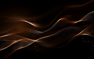 Abstract Waving Particle Technology Background Design. Abstract wave moving dots flow particles