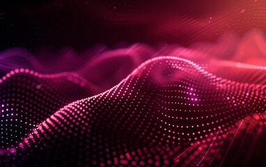 Abstract Waving Particle Technology Background Design. Abstract wave moving dots flow particles