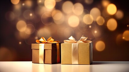 beautiful 3 giftboxes with blured background