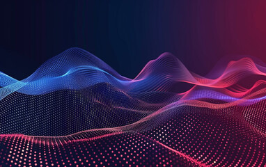 Abstract Waving Particle Technology Background Design. Abstract wave moving dots flow particles