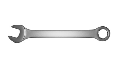 Metal wrench isolated on transparent and white background. Wrench concept. 3D render