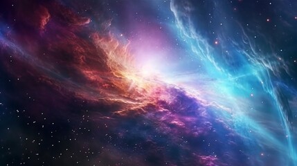 Obraz premium Cosmic voyage celestial dance of space scene with Ai Generative