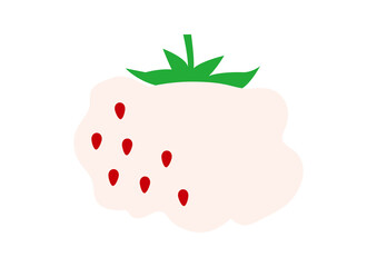 白いいちご　鶏冠果・鬼果　シンプル 透過png