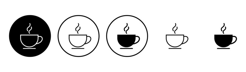 Coffee cup icon set. cup a coffee icon vector. - obrazy, fototapety, plakaty