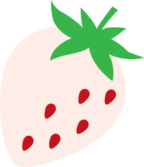 白いいちご　単体　シンプル