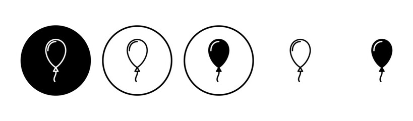 Balloon icon set. party balloon icon decoration birthday vector. Balloon black silhouette icon