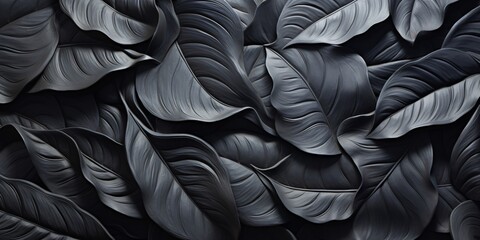 a close up of black leaves