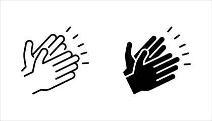 Obraz premium clapping hand icon set, vector illustration isolated on white background