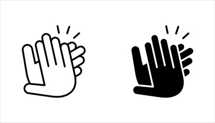 clapping hand icon set, vector illustration isolated on white background