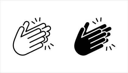 clapping hand icon set, vector illustration isolated on white background