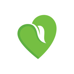 eco love logo, love nature logo vector concept icon illustration