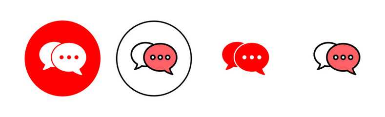 Chat icon set illustration. speech bubble sign and symbol. comment icon. message