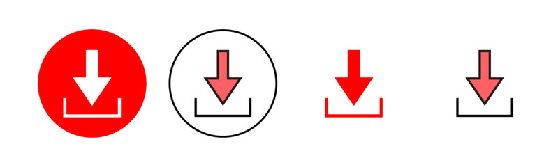 Download icon set illustration. Download sign and symbol