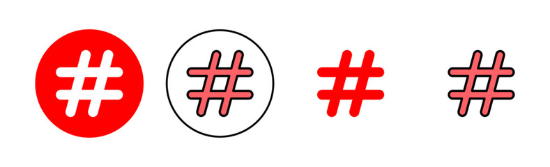 Hashtag icon set illustration. hashtag sign and symbol