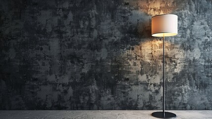A modern lamp set within a grunge-style interior