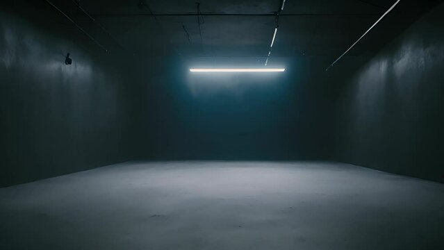 Dark Room With Single Light Source In Center