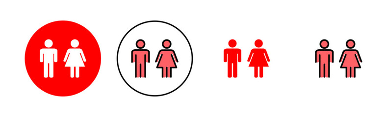 Man and woman icon set illustration. male and female sign and symbol. Girls and boys