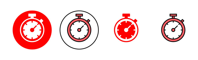 stopwatch icon set illustration. Timer sign and symbol. Countdown icon. Period of time