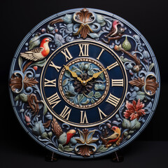 "Adorn your wall with a majolica-style clock boasting deep, rich colors."