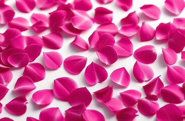 Wallpaper of pink rose petals on the white background.