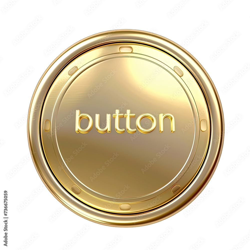 Wall mural icon golden button