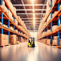 forklift in warehouse