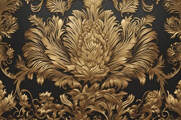 black background with golden flower detail