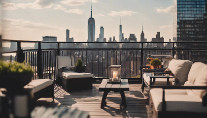 penthouse apartment terrace in Manhattan
