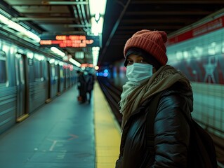 Anticipation at the Station: A Commuter Awaits the Arrival of Their Train