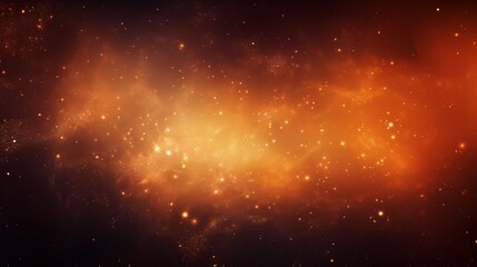 Orange space fog with many stars