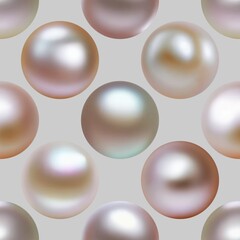 Different pearls seamless background 3d AI graphic.