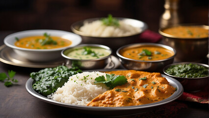 
"Delicious Indian Main Course: A Flavorful Spread for Lunch or Dinner"