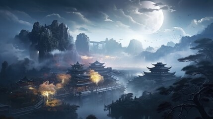 Chinese Style Fantasy Landscape Art