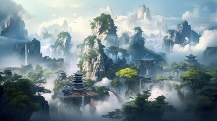 Chinese Style Fantasy Landscape Art