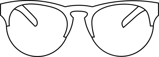 Golf sunglasses Outline Illustration Vector