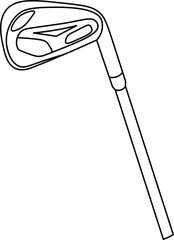 Golf iron Outline Illustration Vector