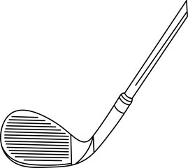 Golf pitching wedge Outline Illustration Vector