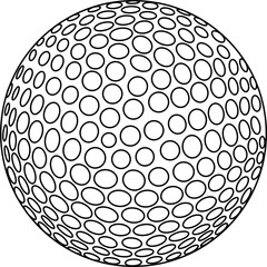 Golf ball Outline Illustration Vector
