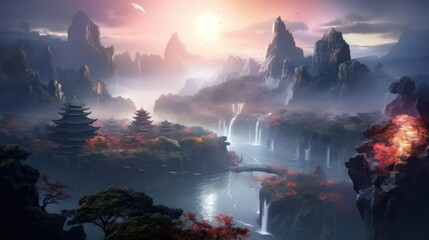 Chinese Style Fantasy Landscape Art