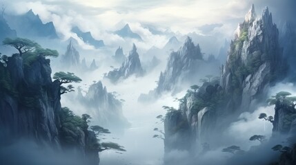 Chinese Style Fantasy Landscape Art