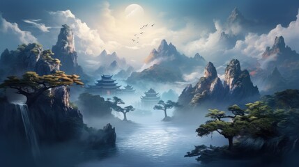 Chinese Style Fantasy Landscape Art