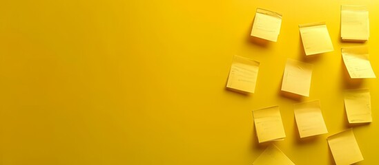 a bunch of yellow sticky notes on a yellow background . High quality