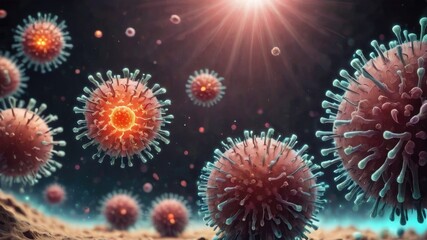Obraz premium Virus bacteria and fungi, virus images, covid virus structure, in microscope covid virus structure, virus structure, and function wallpaper