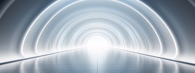 a white tunnel with light shining through