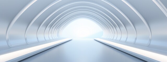 a white tunnel with a bright light
