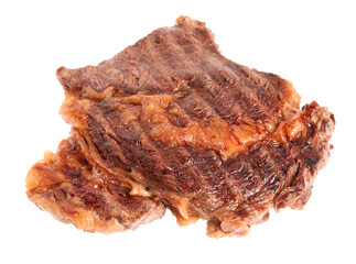 Delicious grilled beef steak isolated on white