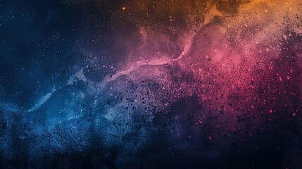 Grainy gradient background blue pink yellow abstract glowing color wave black dark backdrop noise texture banner poster header design - obrazy, fototapety, plakaty
