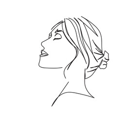 Girl, woman Line Drawing Ai, EPS, SVG, PNG, JPG zip file