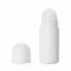 One roll-on deodorant isolated on white. Personal care product